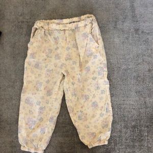 Lightweight pants with floral print wheat brand